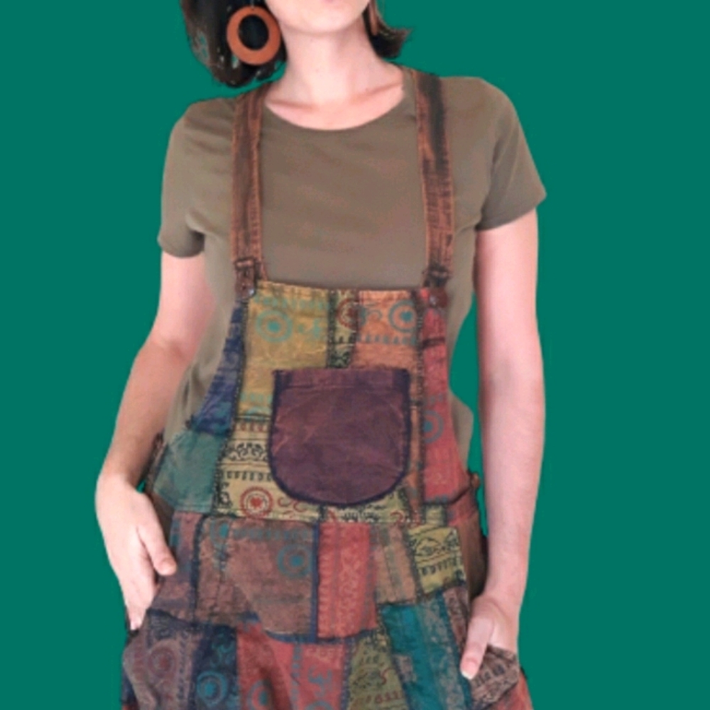 BOHO NEPALESE PATCHWORK OVERALLS